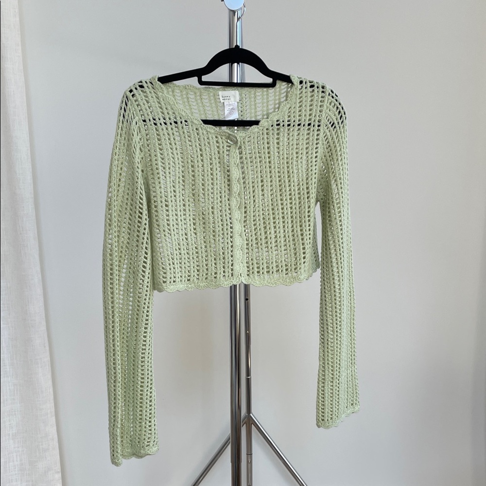 Women's Light Green Knit Cardigan